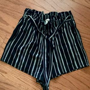 Stripped Paper Bag Shorts
